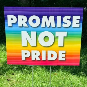 PROMISE NOT PRIDE Yard Sign, 18” x 24”
